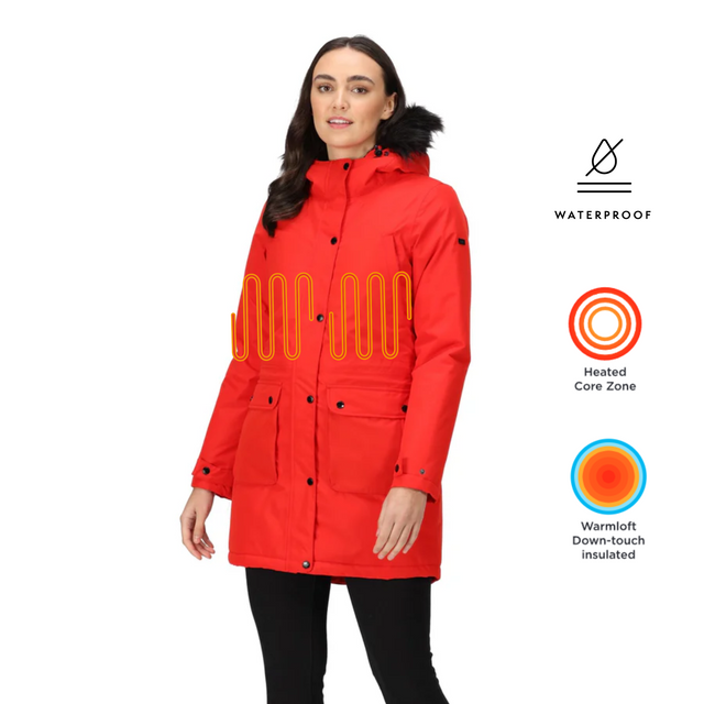 Regatta Womens Voltera Waterproof Insulated Battery Heated Parka Jacket