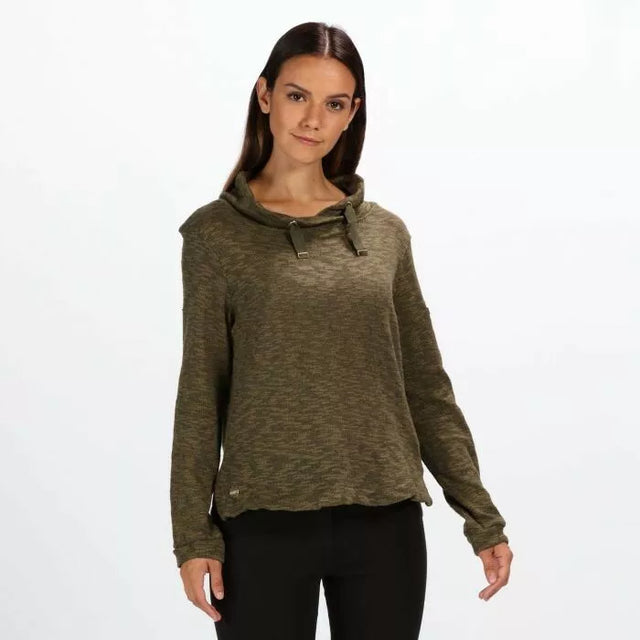 Regatta Womens Celestia Wrap Over Neck Pullover Fleece Jumper Sweater