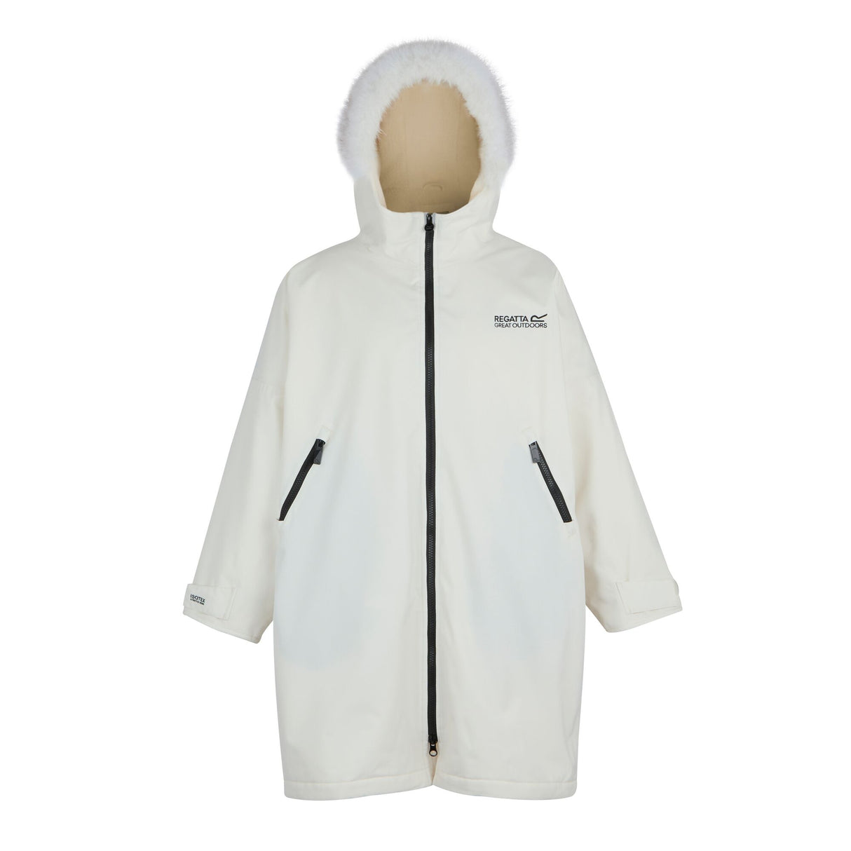Regatta Kids Fur Trim Hooded Waterproof Pro Dry Changing Robe