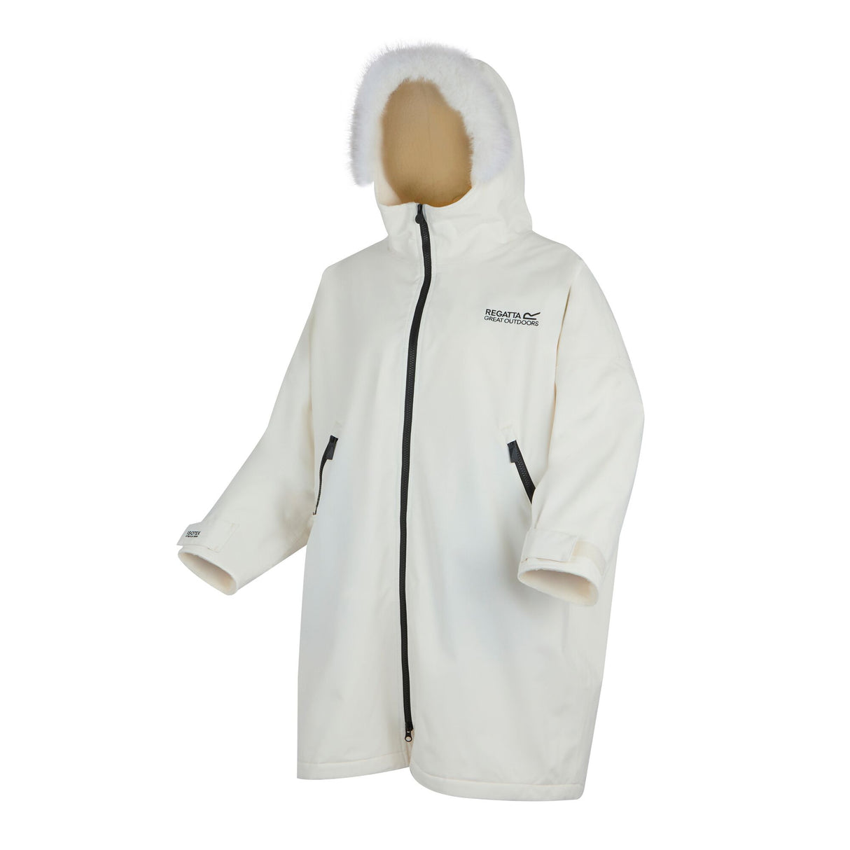 Regatta Kids Fur Trim Hooded Waterproof Pro Dry Changing Robe