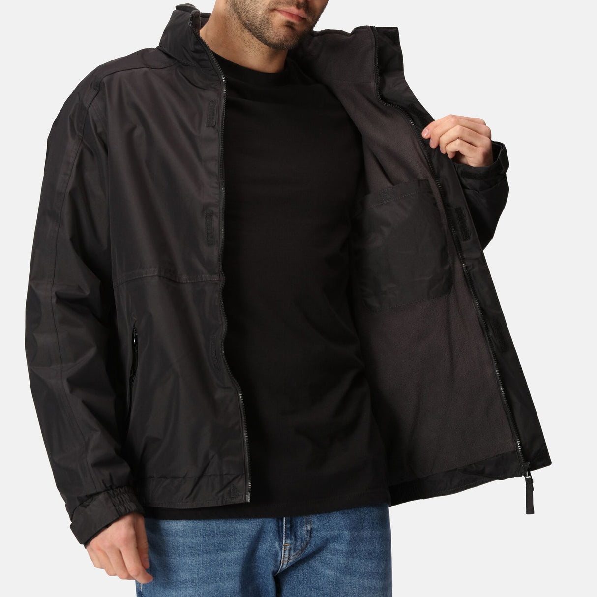 Regatta Mens Dover Fleece Lined Waterproof Bomber Jacket - Logo