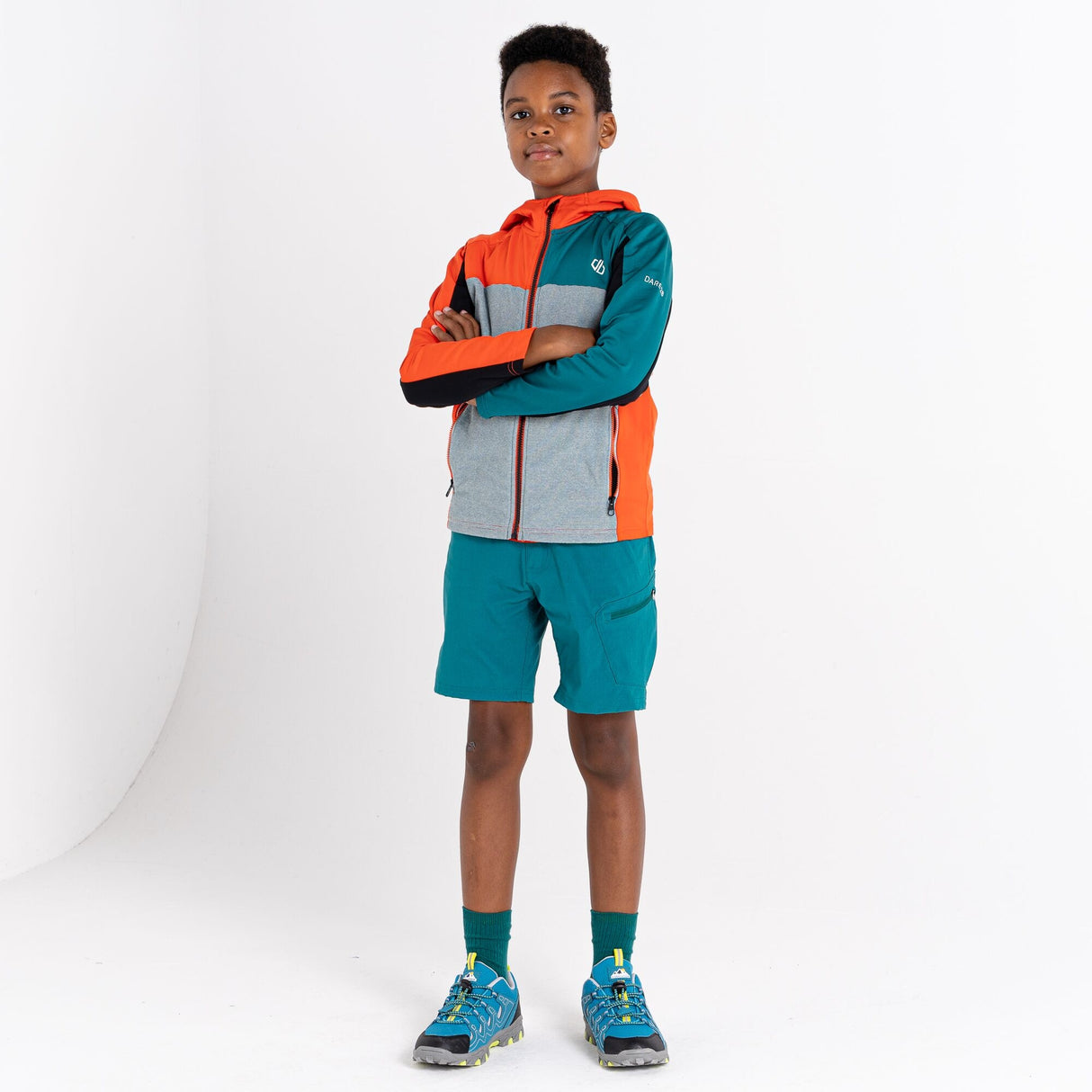 Dare2b Kids Thriving Hooded Core Stretch Midlayer Softshell Jacket